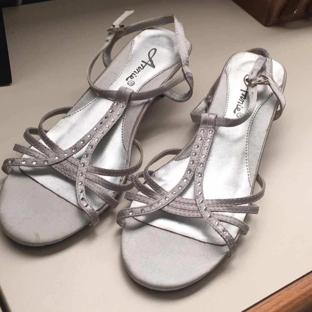 Dressy silver sandals